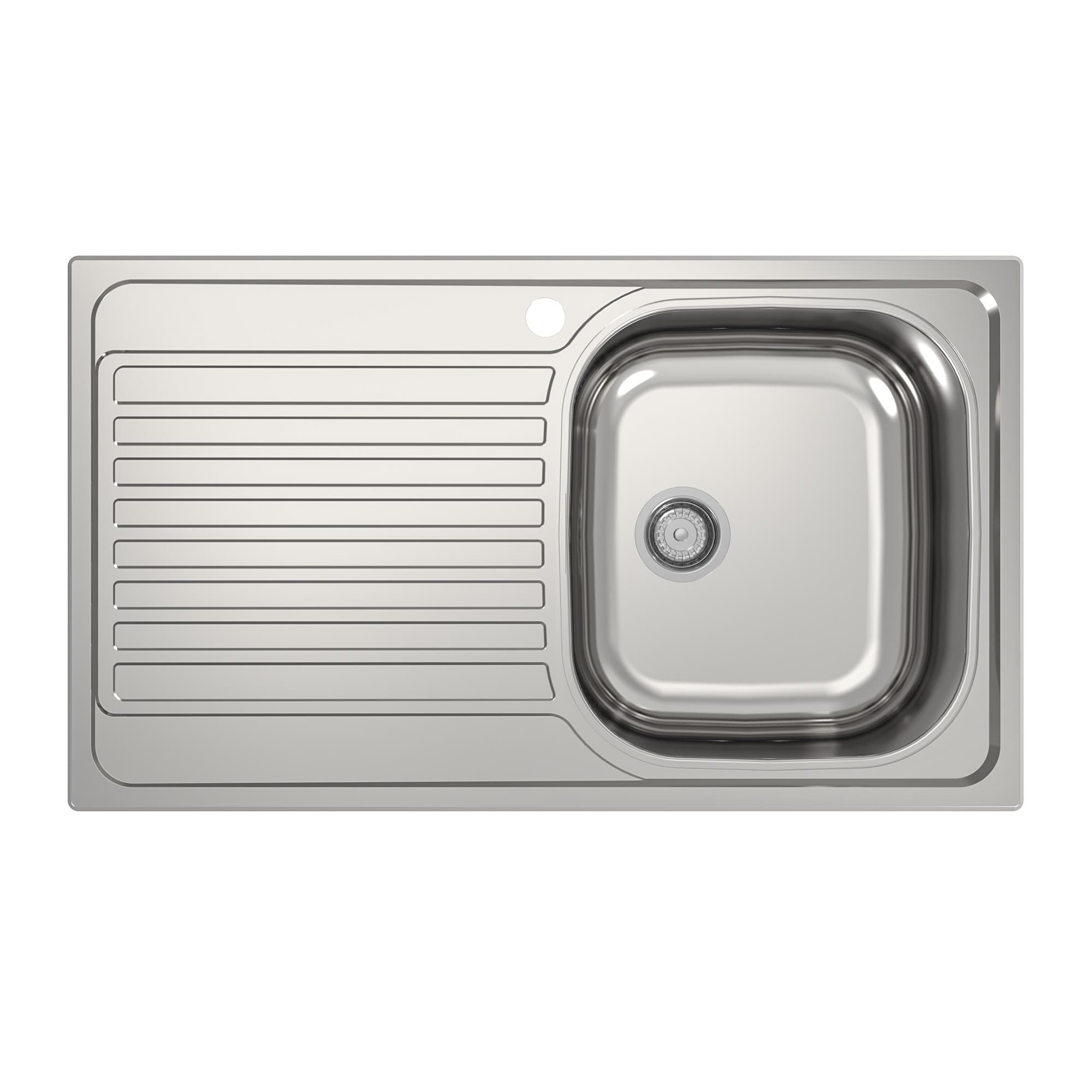 Inset AS89 Paslanmaz Çelik 50 X 86 Tek Göz Dekorlu Eviye Sol